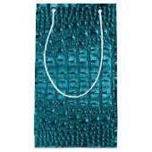 chic blauwgroen turquoise alligator print aqua bla klein cadeauzakje (Voorkant)