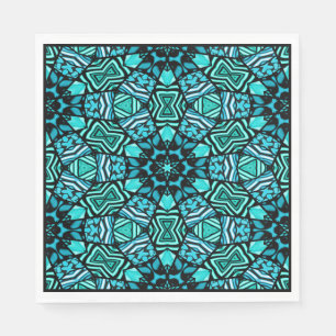 Chic Blauwgroen Turquoise Retro Oriental Mosaic Pa Servet