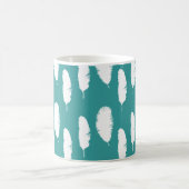 Chic Blauwgroen White Feathers Koffiemok (Center)