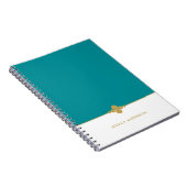 Chic Blauwgroen White Gold - op maat Notitieboek (Rechterzijde)