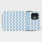 Chic Bleek Blue en White Chevrons Pattern Case-Mate iPhone Case (Achterkant (horizontaal))