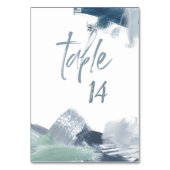 Chic Bleek Dusty Blue Abstracte penseelstreken Kaart (Achterkant)