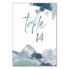 Chic Bleek Dusty Blue Abstracte penseelstreken Kaart