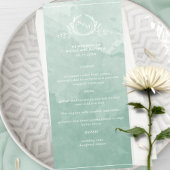 Chic Bleek Green Waterverf, Monogram Weddenschap M Menu