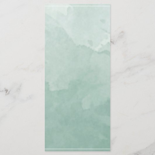 Chic Bleek Green Waterverf, Monogram Weddenschap M Menu (Achterkant)