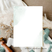Chic Bleek Green Waterverf Stains Monogram Wedding Kaart