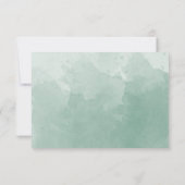 Chic Bleek Green Waterverf Wedding Monogram RSVP (Achterkant)