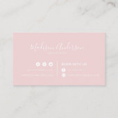 Chic Bleek Roze en White Makeup Artist Visitekaartje (Achterkant)