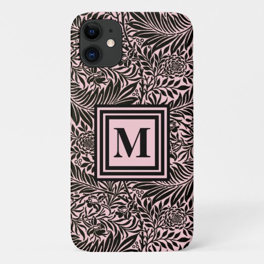 Chic Bleek Roze Monogram flespatroon Case-Mate iPhone Case (Achterkant)