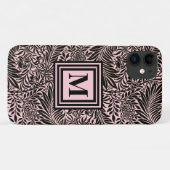 Chic Bleek Roze Monogram flespatroon Case-Mate iPhone Case (Achterkant (horizontaal))