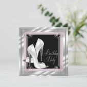 Chic Bleke Roze Verjaardagsfeest Kaart (Staand voorkant)