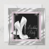 Chic Bleke Roze Verjaardagsfeest Kaart (Voorkant)