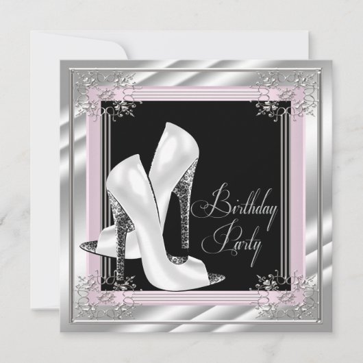 Chic Bleke Roze Verjaardagsfeest Kaart (Voorkant)