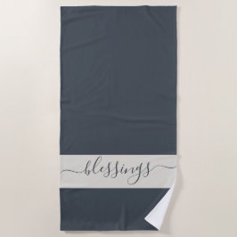 Chic Blessings Dark Blue en Cream Strandlaken