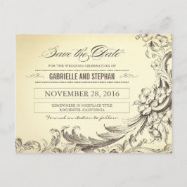 Chic  bloeit op de datum briefkaarten