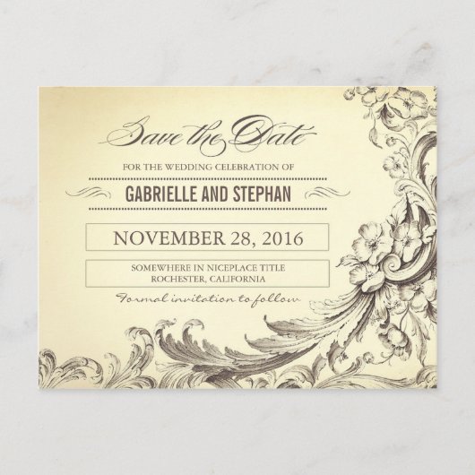 Chic bloeit op de datum briefkaarten (Voorkant)