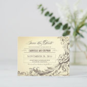 Chic bloeit op de datum briefkaarten (Staand voorkant)