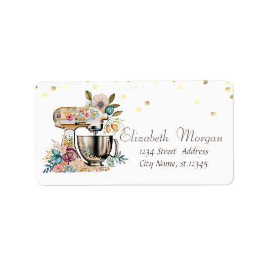 Chic Bloem Mixer Gouden Confetti   Etiket (Voorkant)