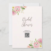 Chic Bloembladeren Prosecco QR Code Vrijgezellenfe Kaart (Achterkant)