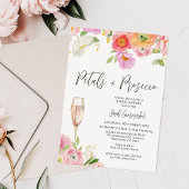 Chic Bloembladeren Prosecco QR Code Vrijgezellenfe Kaart