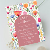 Chic Bloemen Blush Roze Baby shower Meisje Briefkaart