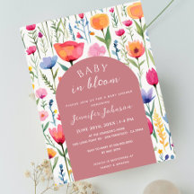 Chic Bloemen Blush Roze Baby shower Meisje