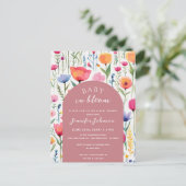 Chic Bloemen Blush Roze Baby shower Meisje Briefkaart (Staand voorkant)