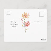 Chic Bloemen Blush Roze Baby shower Meisje Briefkaart (Achterkant)