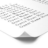 Chic  Bloemen bruiloft zitkaart Poster (Hoek)