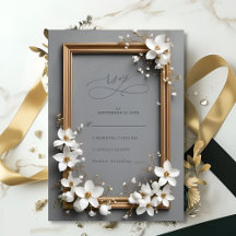 Chic  Bloemen Gouden Lijst bruiloft