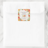 Chic Bloemen Lijst Gefeliciteerd Afstuderen Vierkante Sticker (Tas)