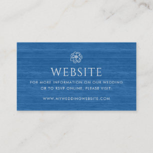  Chic Bloemen Navy Blauw Hout Wedding Website Informatiekaartje