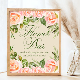 Chic Bloemen Vrijgezellenfeest Bloem Bar Teken Poster