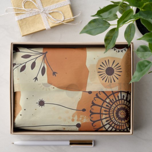 Chic Bloemen Warm Mandala Rustiek Herfst Tissuepapier (Geschenk)