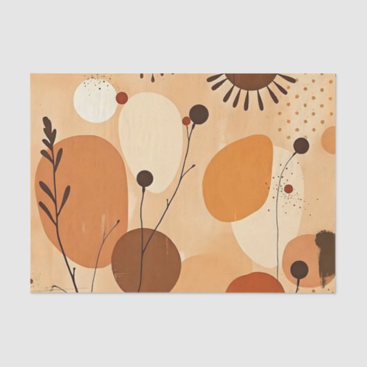 Chic Bloemen Warm Mandala Rustiek Herfst Tissuepapier (Voorkant)