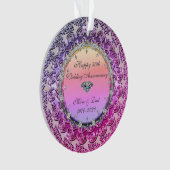 Chic bloemendiamant 50ste huwelijksjubileum ornament (voorkant)