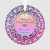 Chic bloemendiamant 50ste huwelijksjubileum ornament (achterkant)