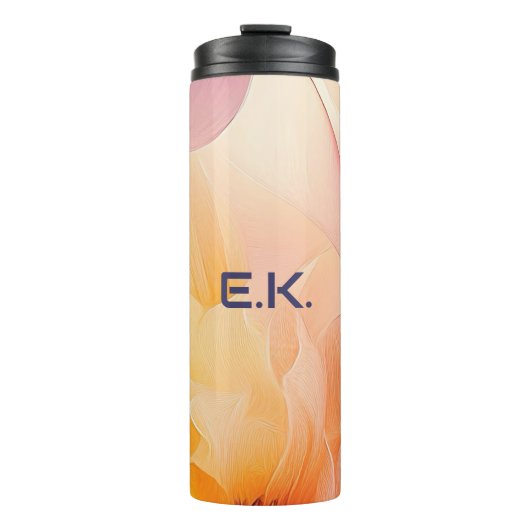 Chic Bloemige Aquarel Thermosbeker (Voorkant)