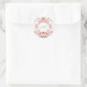 Chic  Bloempatroon Damask Monogram Stick Ronde Sticker (Tas)