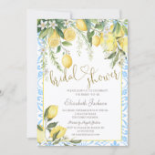 Chic Blooming Lemons Bridal Shower  Kaart (Voorkant)