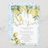 Chic Blooming Lemons Bridal Shower  Kaart (Voorkant / Achterkant)