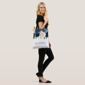 Chic Blooms | Navy Blue en Blush Pink Rose Custom Tote Bag (Op model)