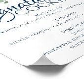 Chic Blooms | Navy Blue en Blush Signature Drankje Poster (Hoek)