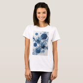 Chic Blue ABSTRACT ART Statement T-shirt (Voorkant volledig)