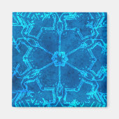 Chic Blue Abstract Snowflake Magnet (Voorkant)
