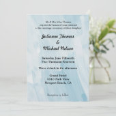 Chic Blue Abstracte bruiloft Kaart (Staand voorkant)