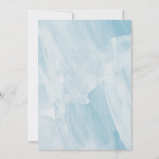 Chic Blue Abstracte bruiloft Kaart (Achterkant)