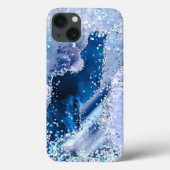 Chic Blue Agate w/Opalescent Sparkles Case-Mate iPhone Case (Achterkant)