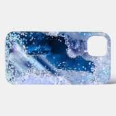 Chic Blue Agate w/Opalescent Sparkles Case-Mate iPhone Case (Achterkant (horizontaal))