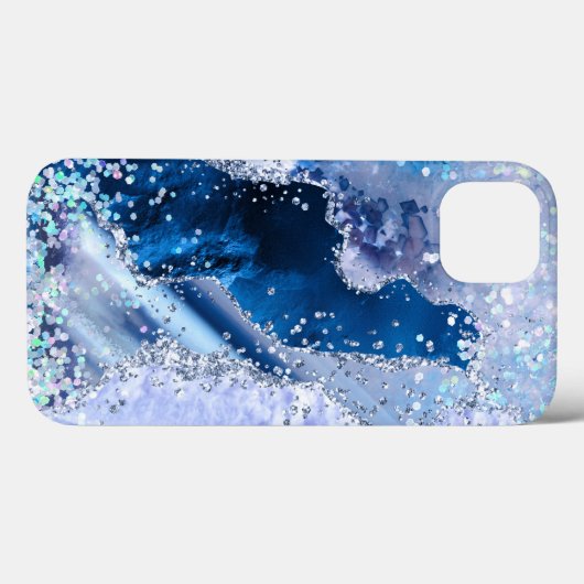 Chic Blue Agate w/Opalescent Sparkles Case-Mate iPhone Case (Achterkant (horizontaal))